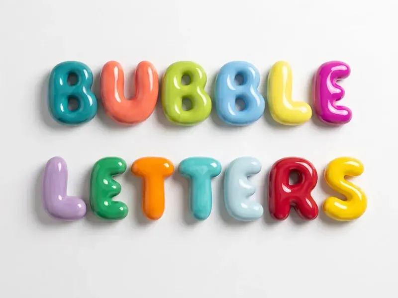 Letras burbuja con nombre (foto de referencia)