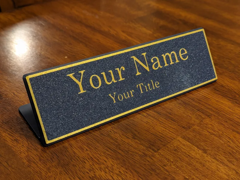 Placa de nombre para escritorio (foto de referencia)